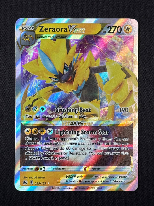 Zeraora VSTAR Holofoil 055/159 Ultra Rare Crown Zenith Near Mint