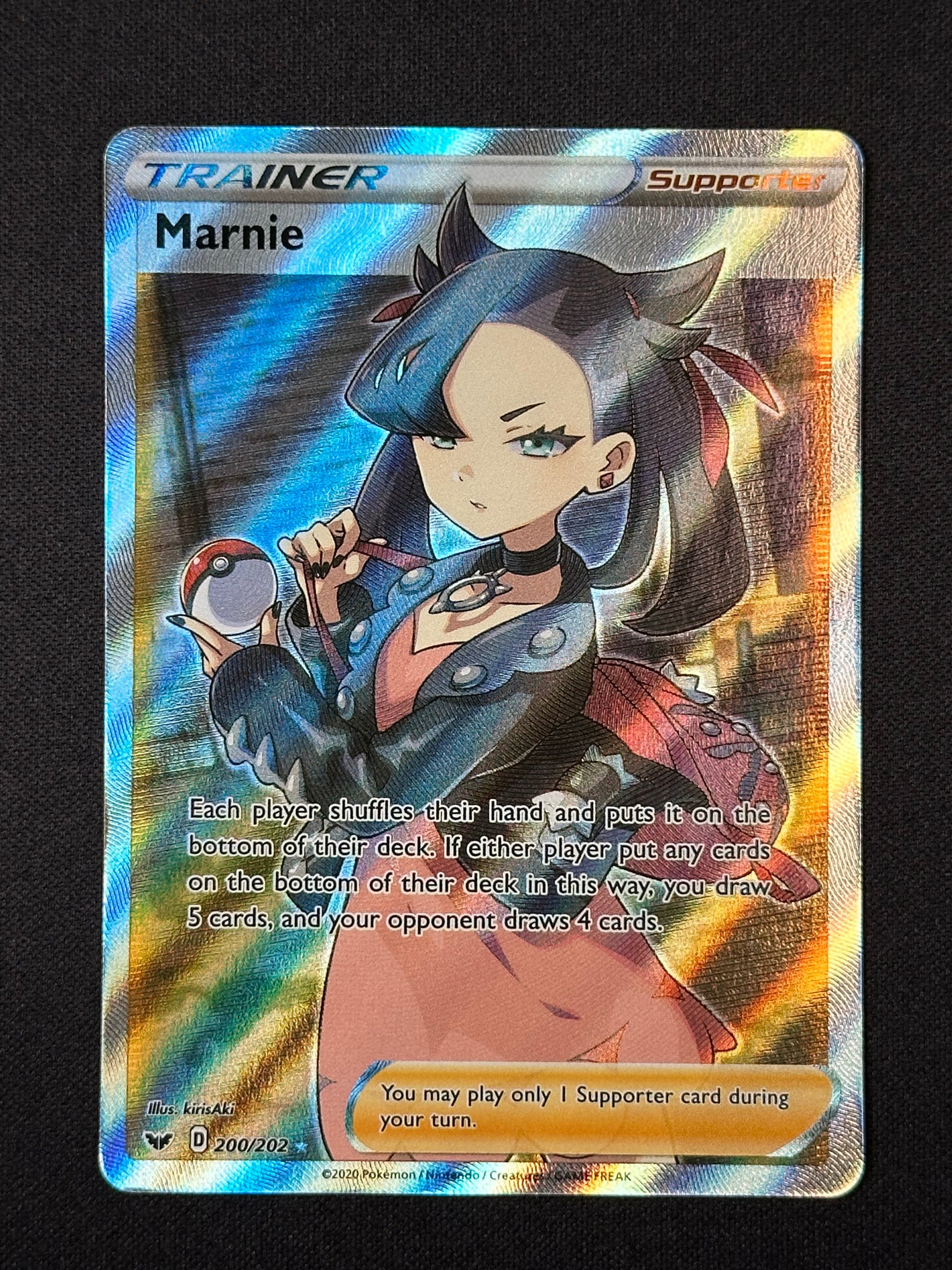 Marnie (Full Art) Holofoil 200/202 Ultra Rare SWSH01: Sword & Shield Base Set Near Mint